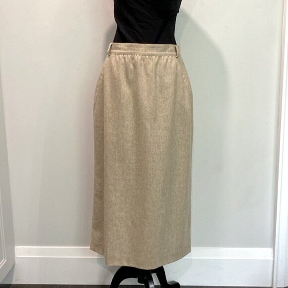 Escada Beige Wool Tweed Long Skirt Size Medium - Picture 2 of 14